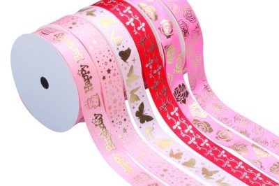 Gold Foil Logo Print Satin Ribbon (3)