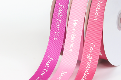 Multi Color Pink Polyester Grosgrain Ribbon (2)