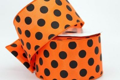 10 yards Big Polka Dot Halloween Wire…