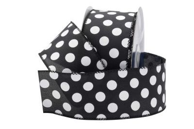 Black_White Polka Dot Ribbon 2.5 …