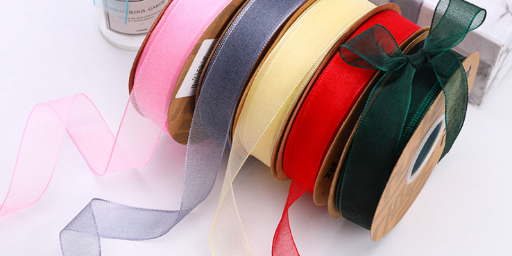 Colorful Wave Organza Ribbon Bow (2)
