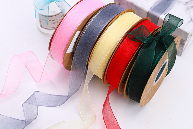 Colorful Wave Organza Ribbon Bow (2)