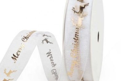 Gold Foiled Printed Organza Ribbon (5)