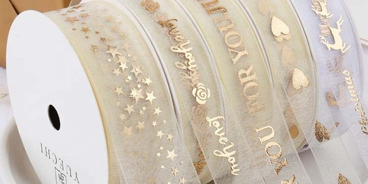 Gold Foiled Printed Organza Ribbon (6)