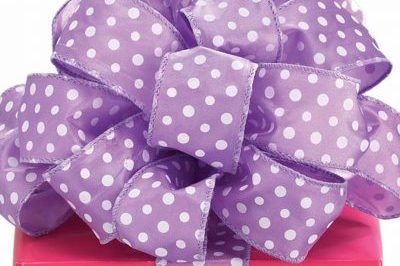 Lavender Polka Dot Ribbon (1 yard)