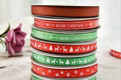 Logo Printed Christmas Wired Ribbon (4)