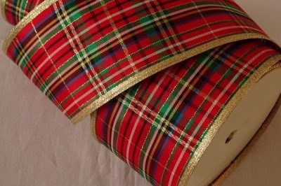 Wire Edged Christmas Tartan Ribbon…